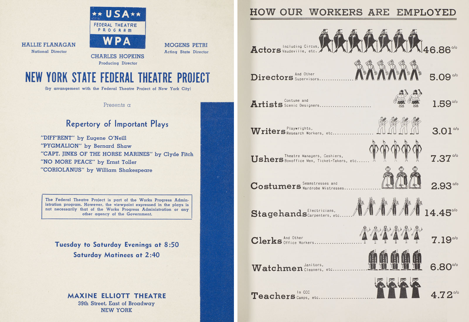 Playbill cover and periodical page