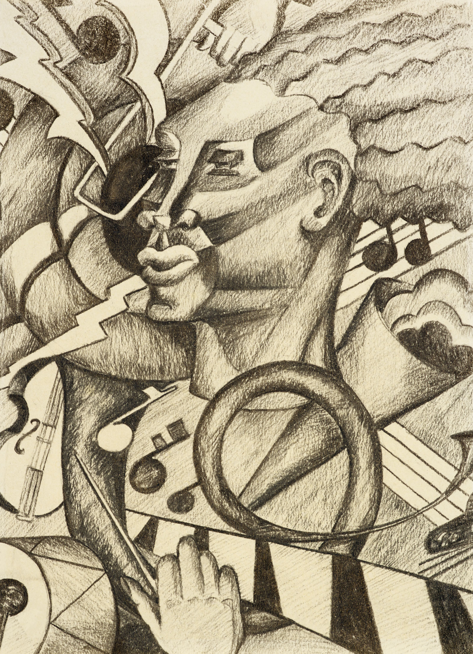 Drawing of a jazz musician