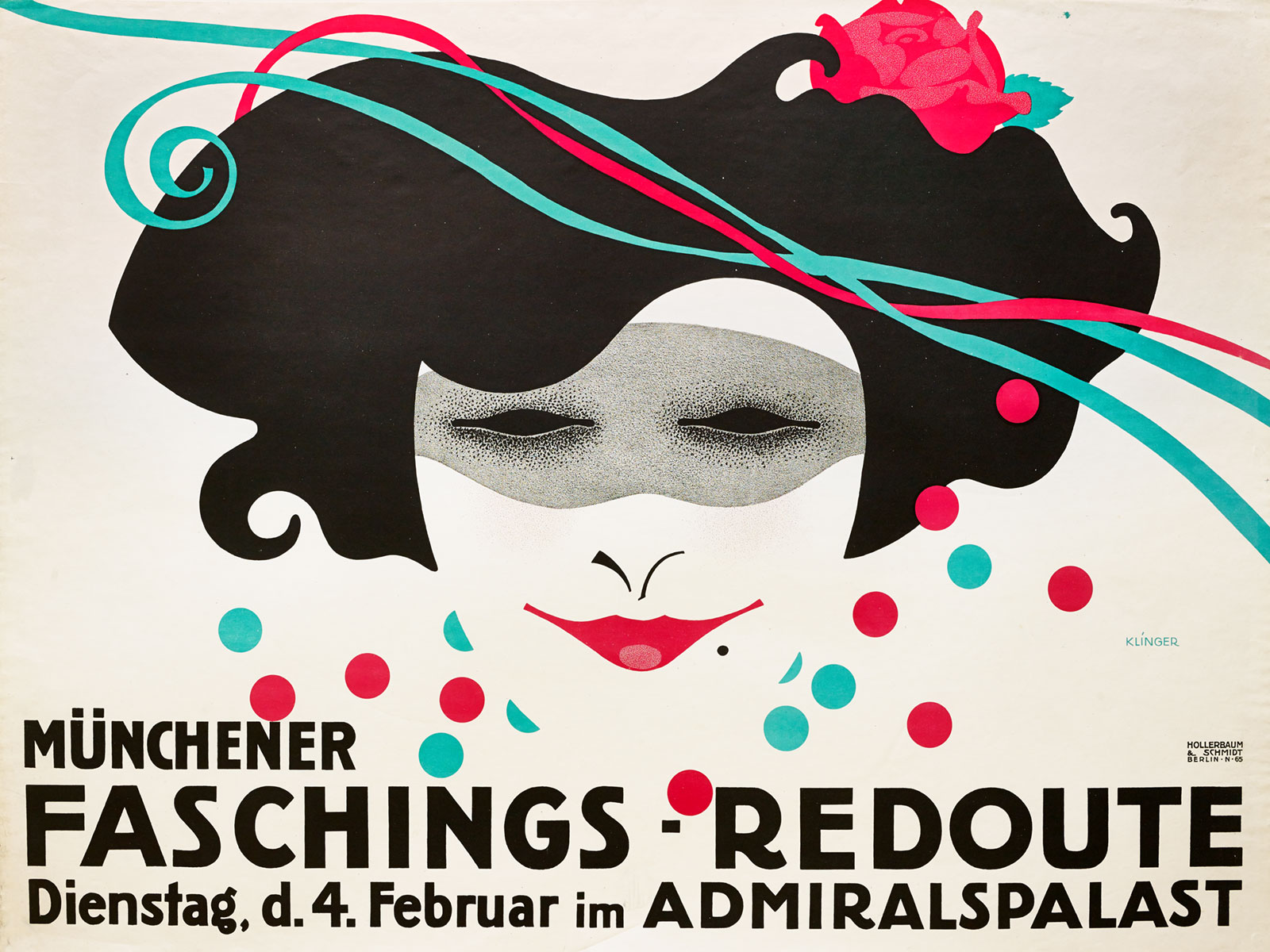 Poster depicting a woman wearing a mask