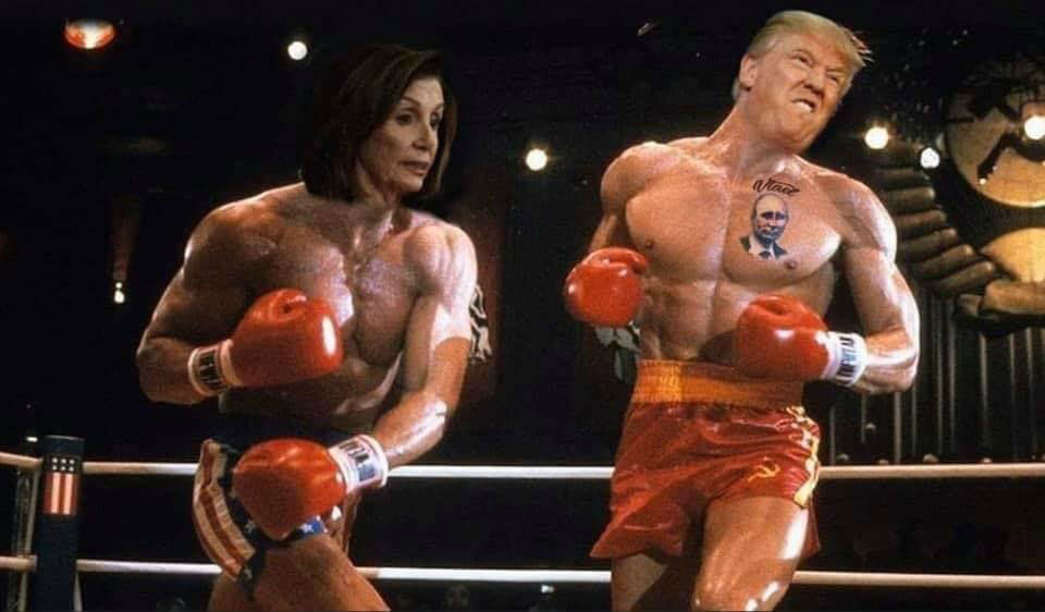 A play on the Trump Rocky meme